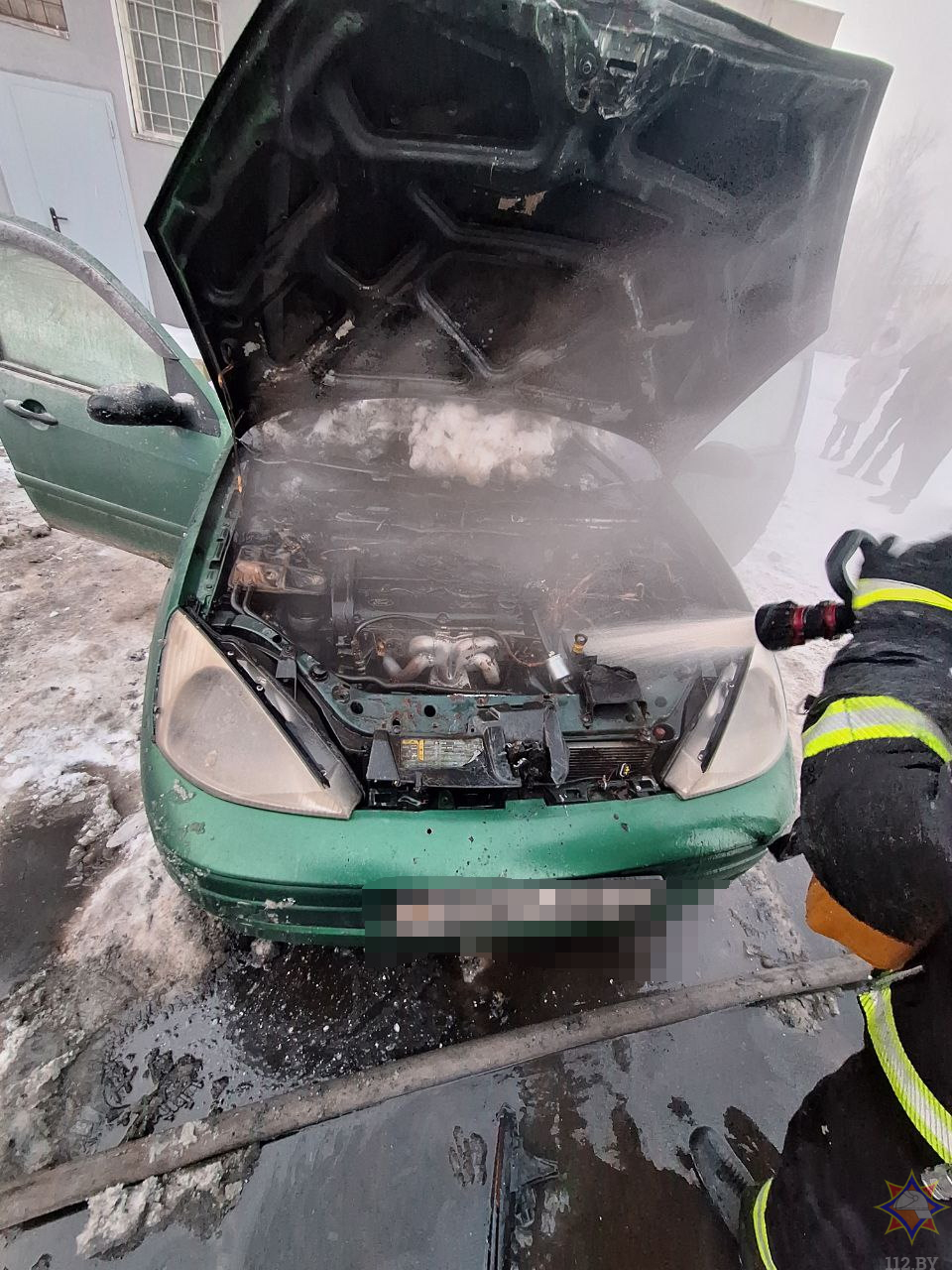 В Могилеве на улице Кутепова горел Ford Focus