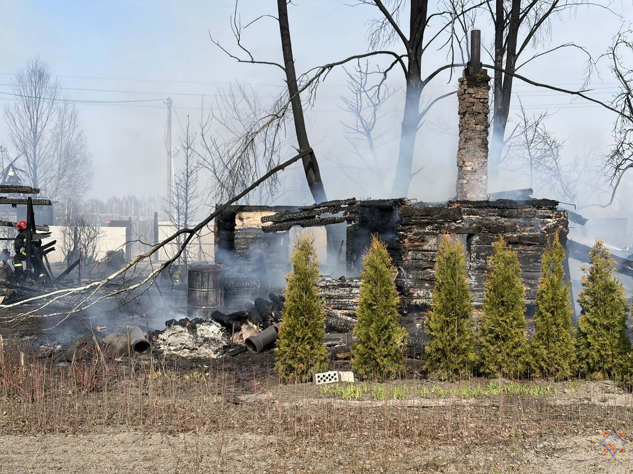 Два дома и постройки горели в Бобруйском районе