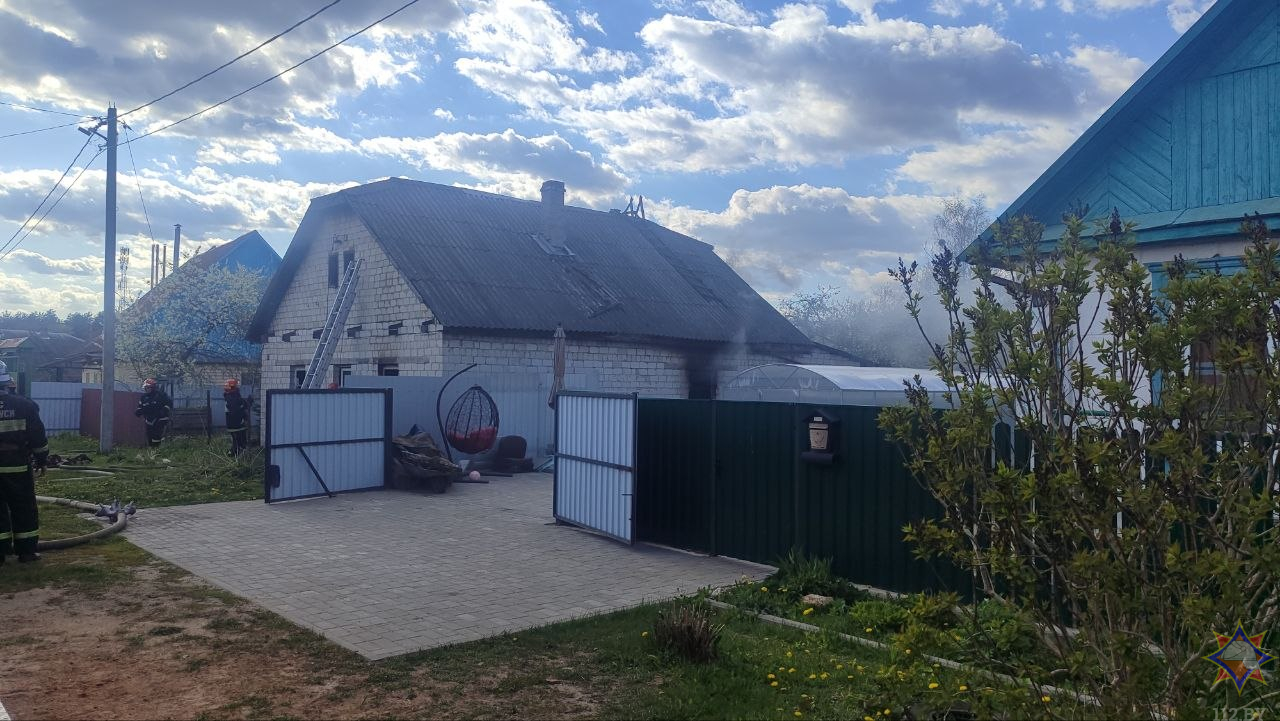В Бобруйске горел частный дом