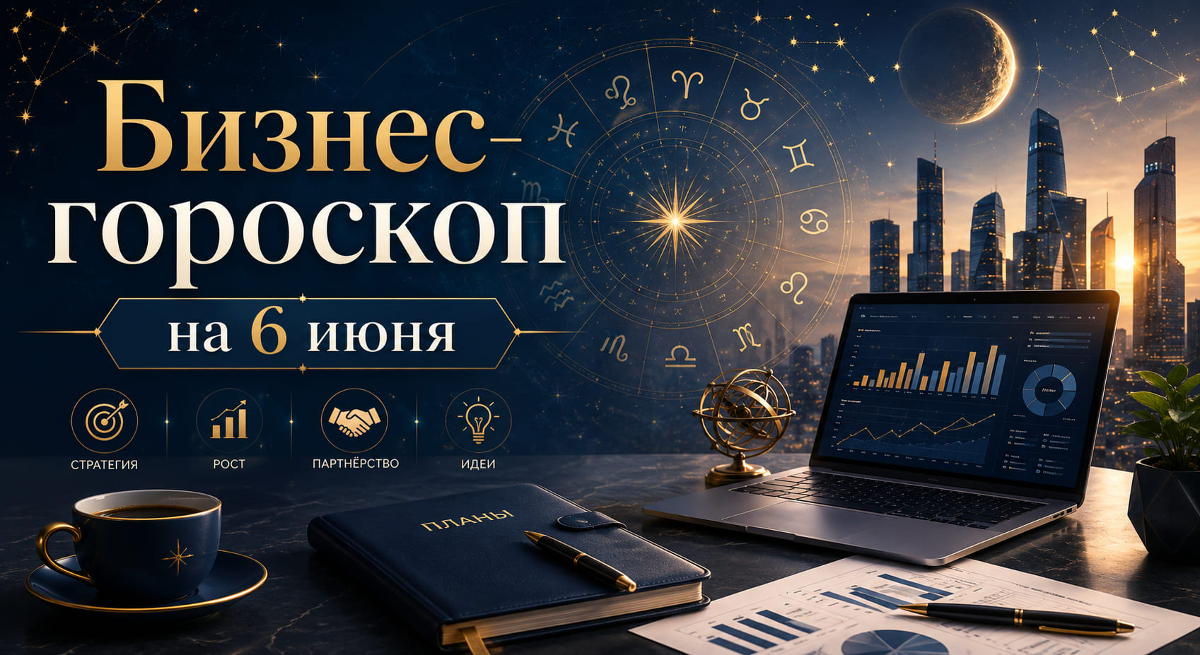 Бизнес-гороскоп на 6 июня: кому звёзды обещают прибыль, а кому — осторожность