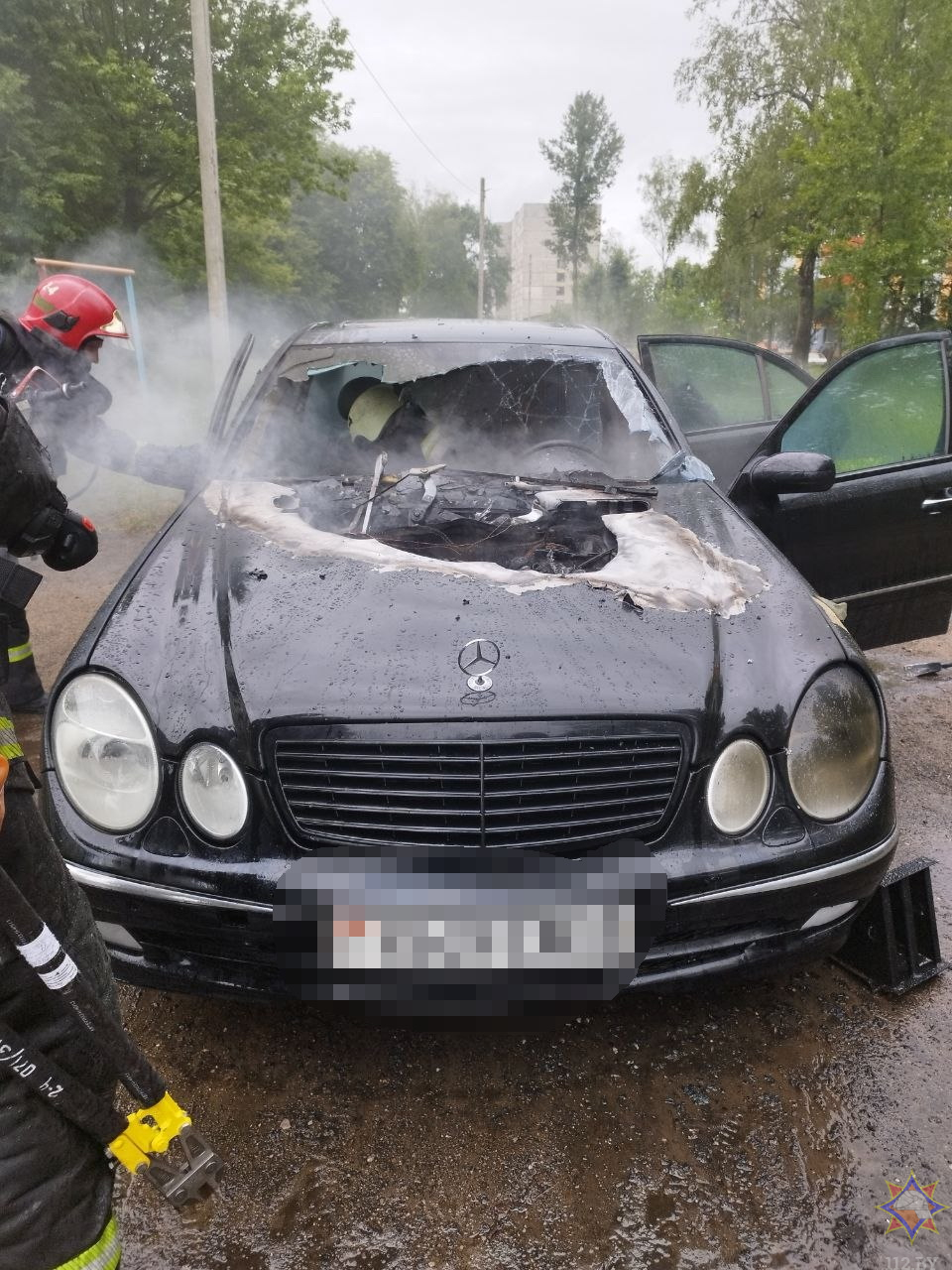 В Бобруйске горел автомобиль