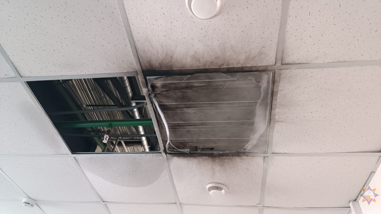 В Могилеве загорание светильника в торговом центре привело к срабатыванию системы пожаротушения