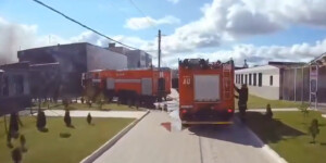 В  Шклове горело бытовое здание