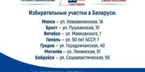 Граждане Российской Федерации смогут проголосовать на выборах в Государственную Думу на участках в Беларуси 