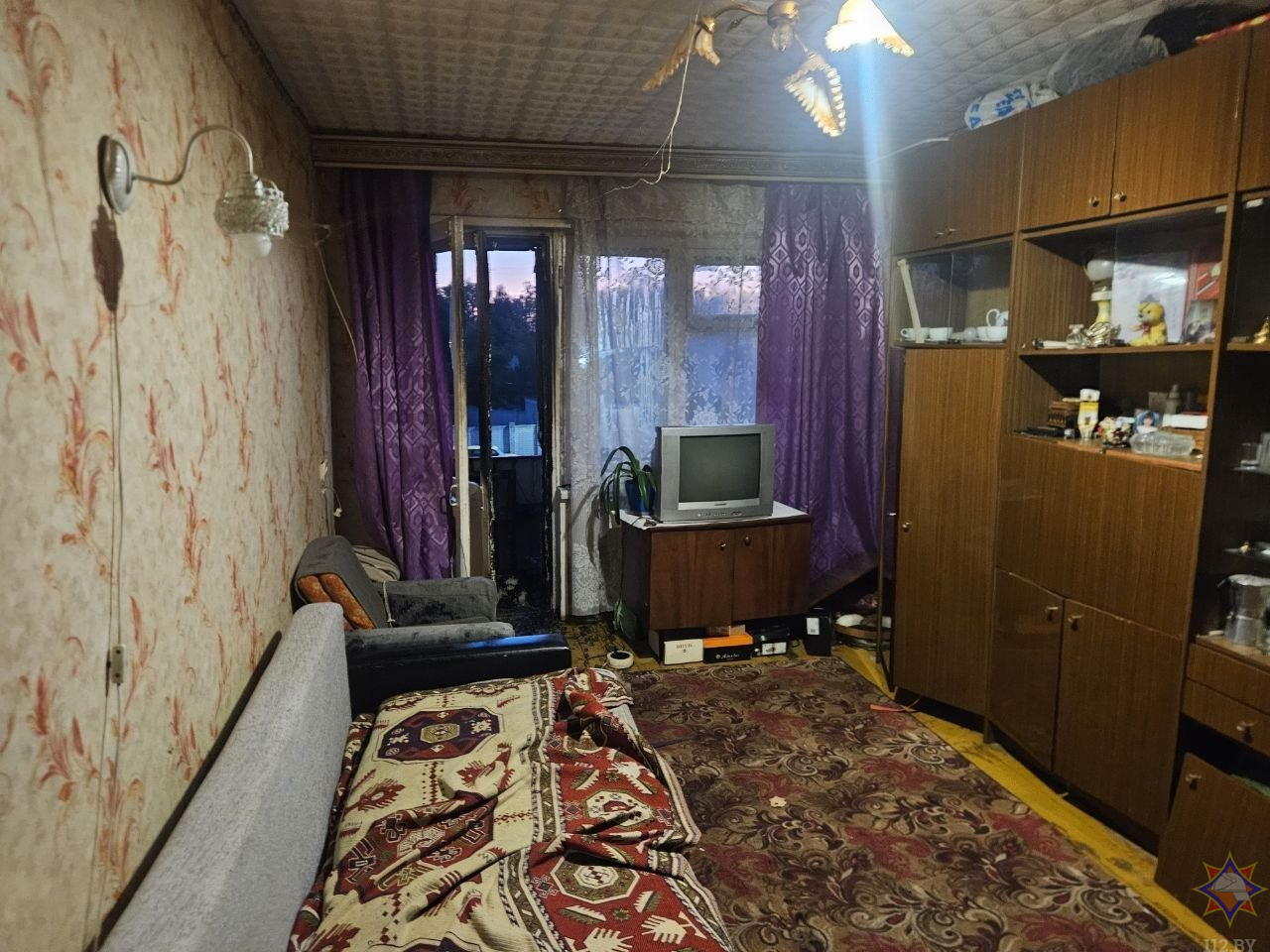 В Могилеве горел балкон пятиэтажки